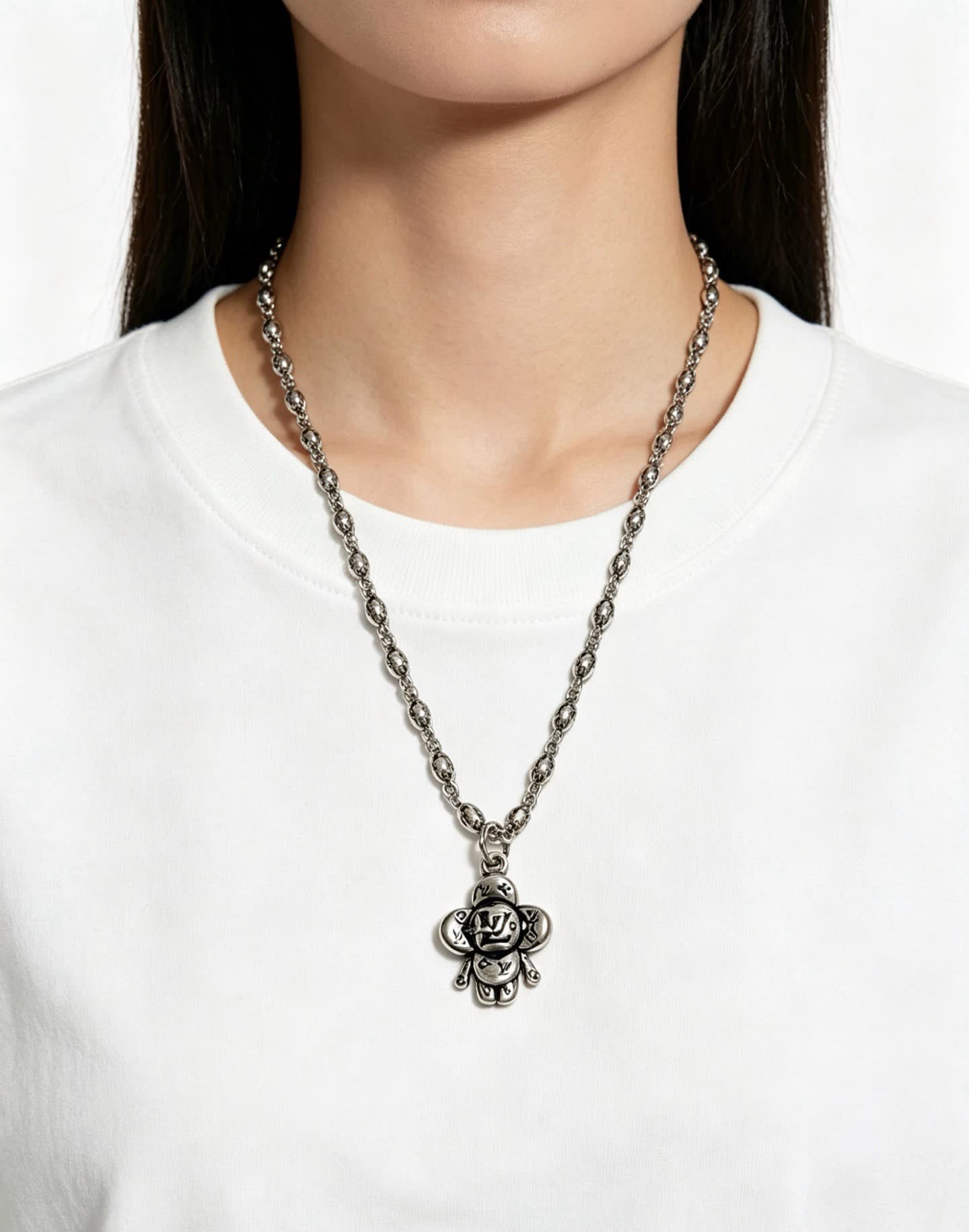 Louis Vuitton Silver Charm Necklace